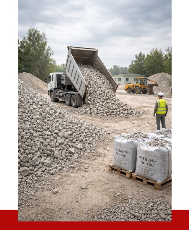 Известняковый щебень фракция 70-150 в Минеральных Водах от 1295 р. | ПРОНЕРУДМнр