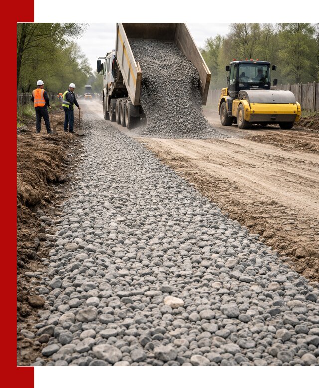Доставка щебня для отсыпки дорог в Минеральных Водах высокого качества