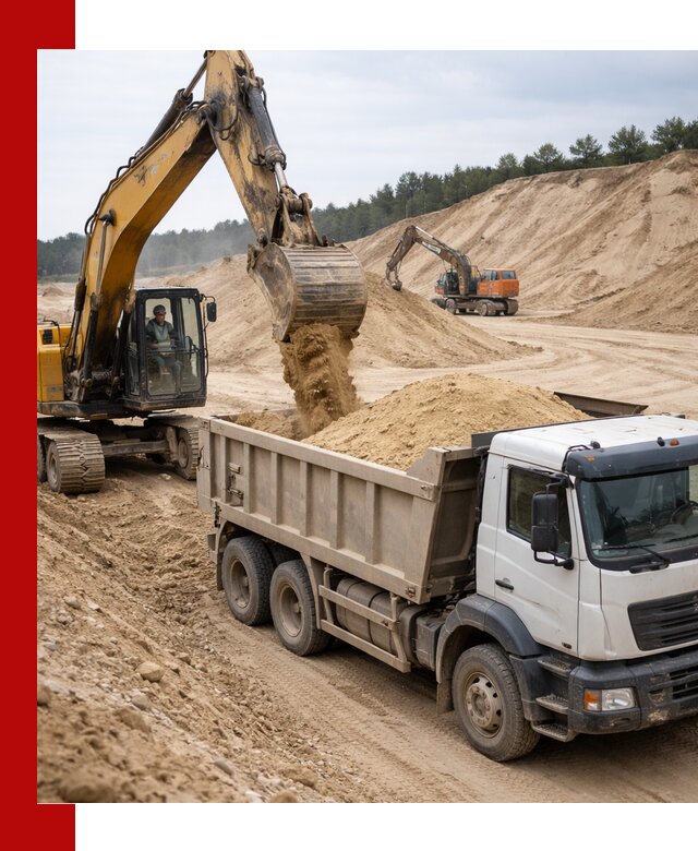 Доставка карьерного песка с самосвалами и разгрузкой в Минеральных Водах