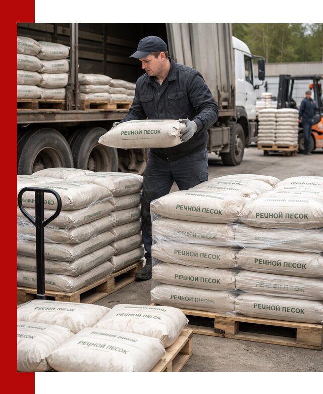 Речной песок в мешках с доставкой в Минеральных Водах