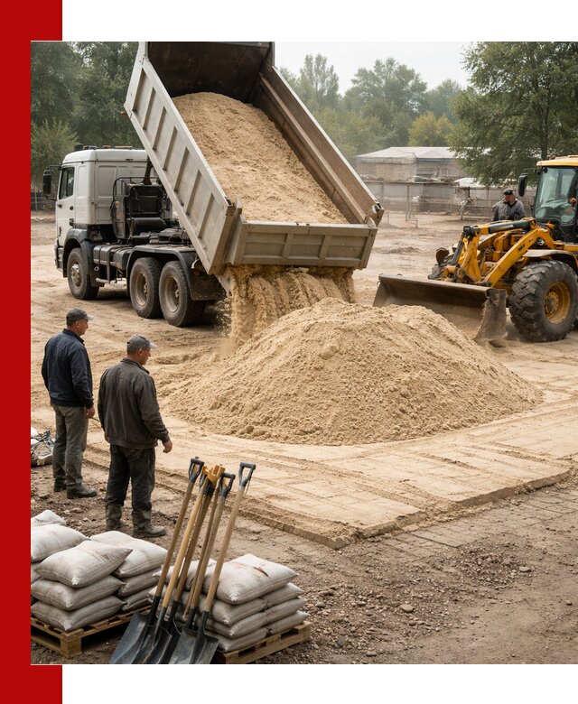 Доставка мытого песка в Минеральных Водах с самосвалами по выгодной цене