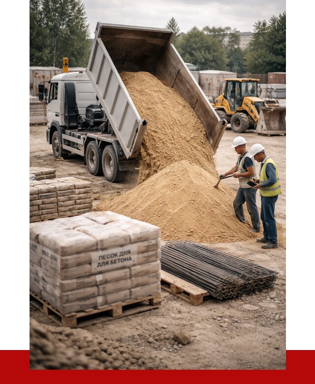 Песок для бетона в Минеральных Водах от 2590 р. с доставкой, ПРОНЕРУДМнр