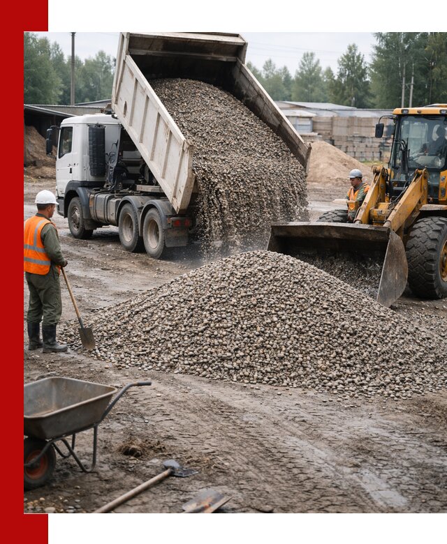 Мытый гравий с доставкой в Минеральных Водах от карьера до участка