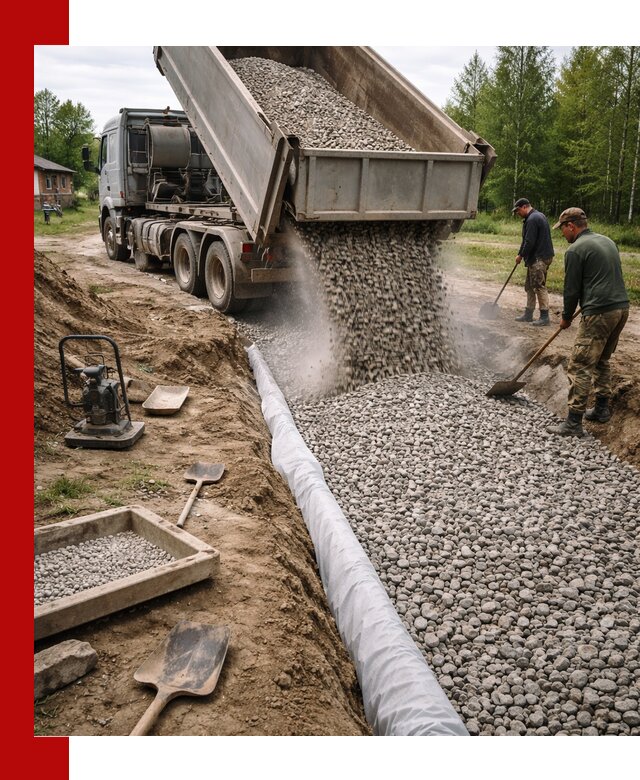 Гравий для дренажа с доставкой в Минеральных Водах качественный и недорогой