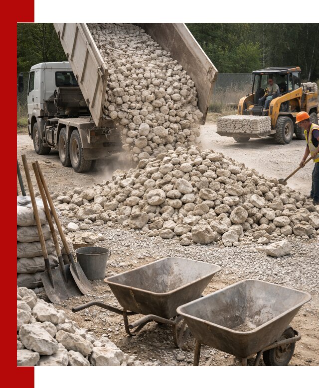 Доставка и продажа бутового известнякового камня в Минеральных Водах