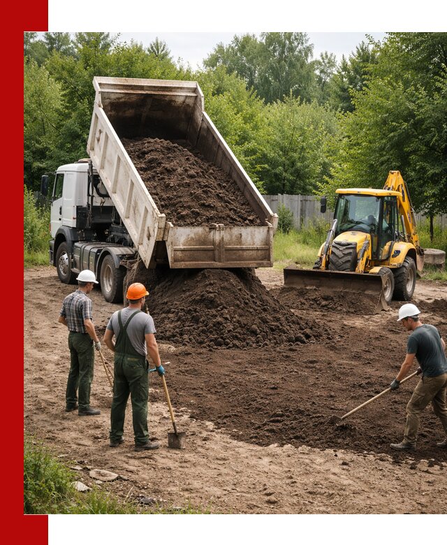 Доставка и укладка грунта для выравнивания участка в Минеральных Водах