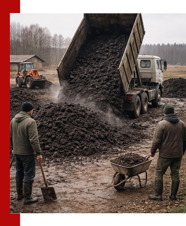 Доставка низинного торфа с разгрузкой и доставкой в Минеральных Водах