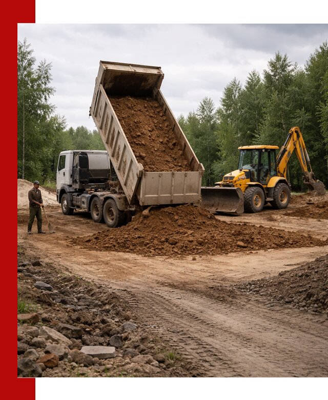Доставка суглинка самосвалами в Минеральных Водах подсыпка и планировка