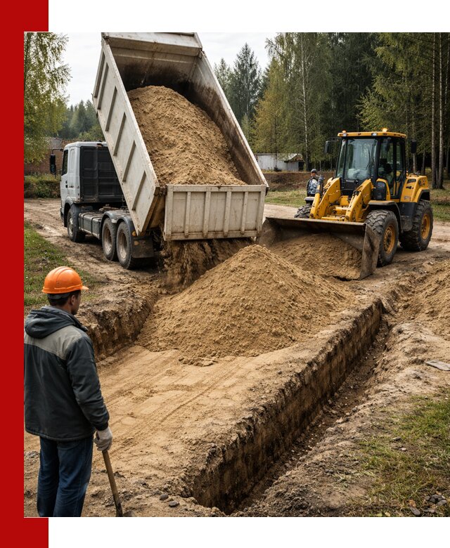 Доставка песчаного грунта в Минеральных Водах для строительных работ