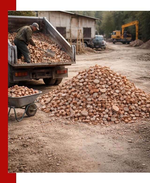 Доставка и подушка из боя кирпича с разгрузкой в Минеральных Водах