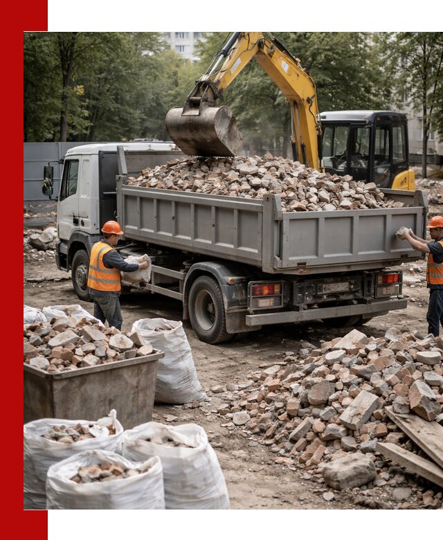 Вывоз строительного мусора в Минеральных Водах с самосвалами и контейнерами