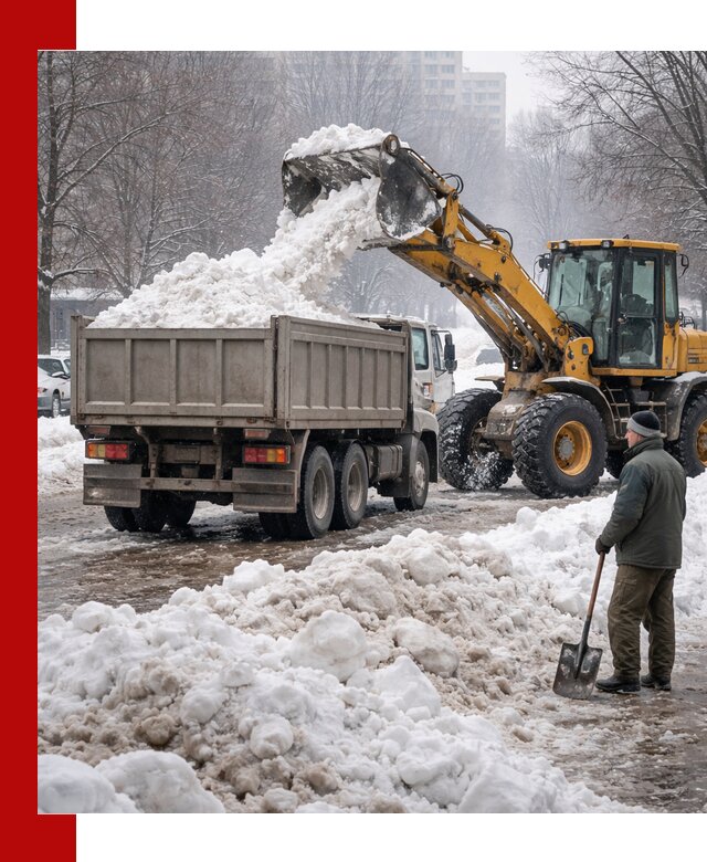 Вывоз снега грузовой техникой в Минеральных Водах оперативно и чисто
